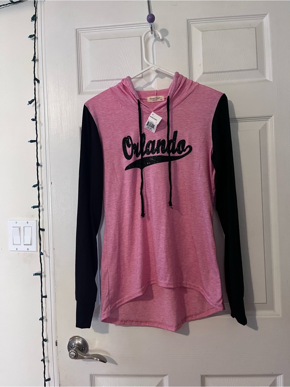 NWT- Women’s ‘Orlando’ Hoodie - Pink with Black Sleeves